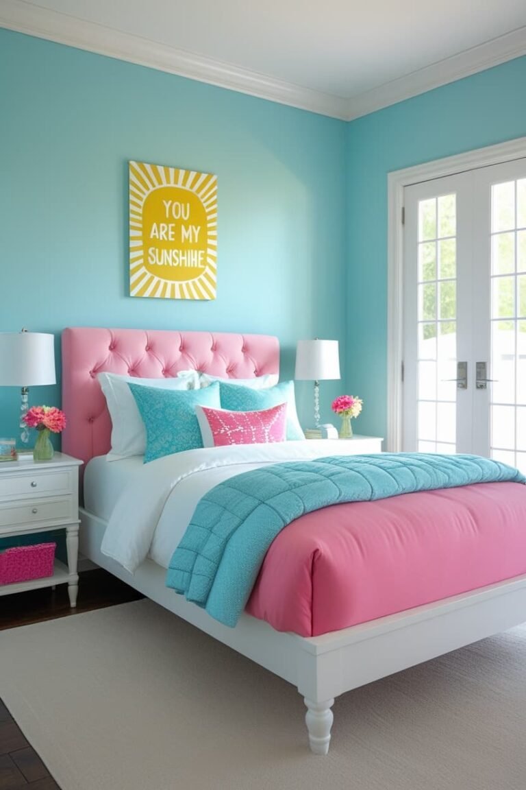 16 Gorgeous Blue and Pink Bedroom Ideas for a Stylish & Cozy Bed