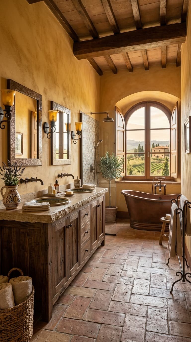 16 Tuscan Bathroom Ideas for a Warm and Timeless Mediterranean Look